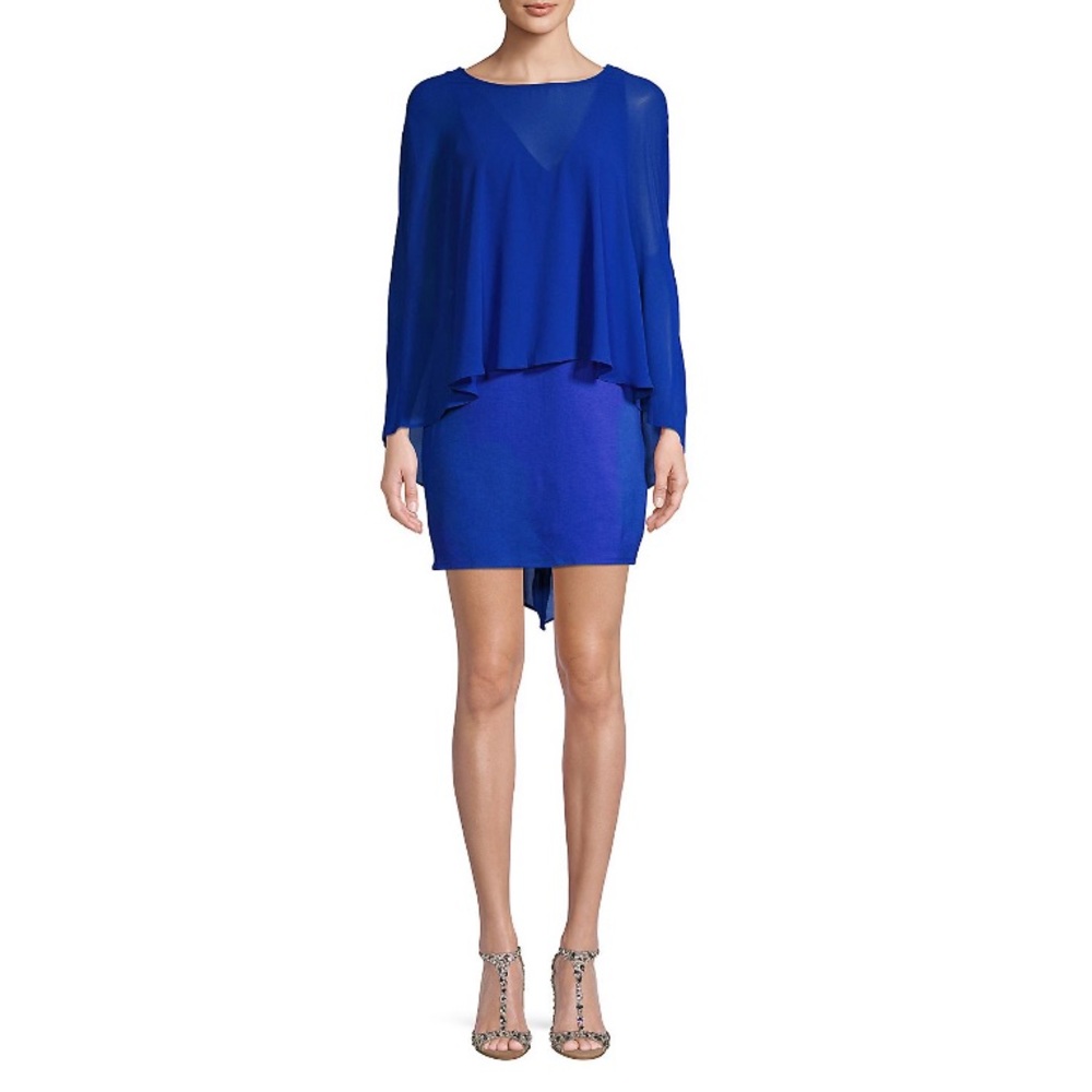 H Halston Size 4 Cape Mini Dress